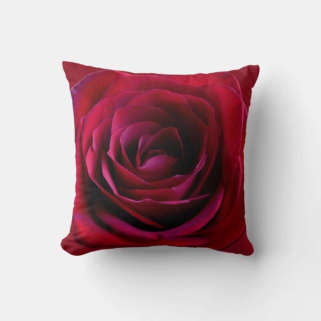 Rose Kissen Personalisierte Rote Rose Kissen & Dek (Vorderseite)