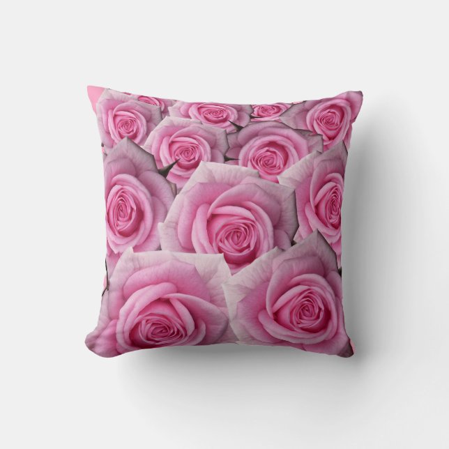 Rose Kissen Rosa Kissen Blume Dekoration (Vorderseite)