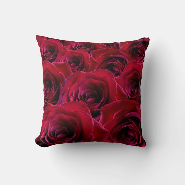 Rose Kissen Rote Rose Kissen Blume Dekoration (Vorderseite)