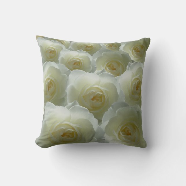 Rose Kissen Weiße Sitzkissen Blume Dekoration (Vorderseite)