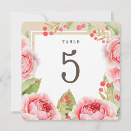 Rose | Kraft Paper Party Tischnummern