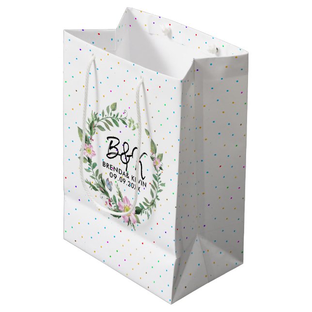Rose-Kranz Mittlere Geschenktüte (Vorderseite Schrägansicht)