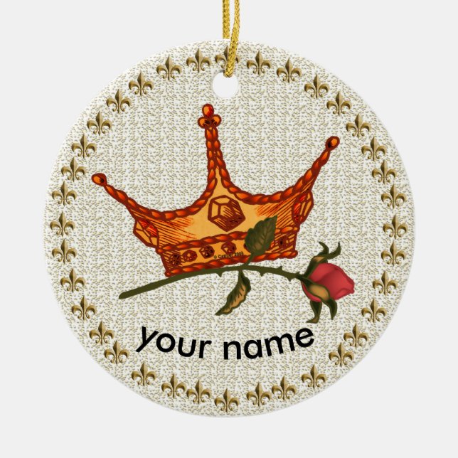 Rose Kronschmuck Keramik Ornament (Vorne)