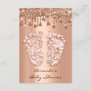 Rose Kupfer Baby Girl Boy Dusche Wenige Tropfen Einladung