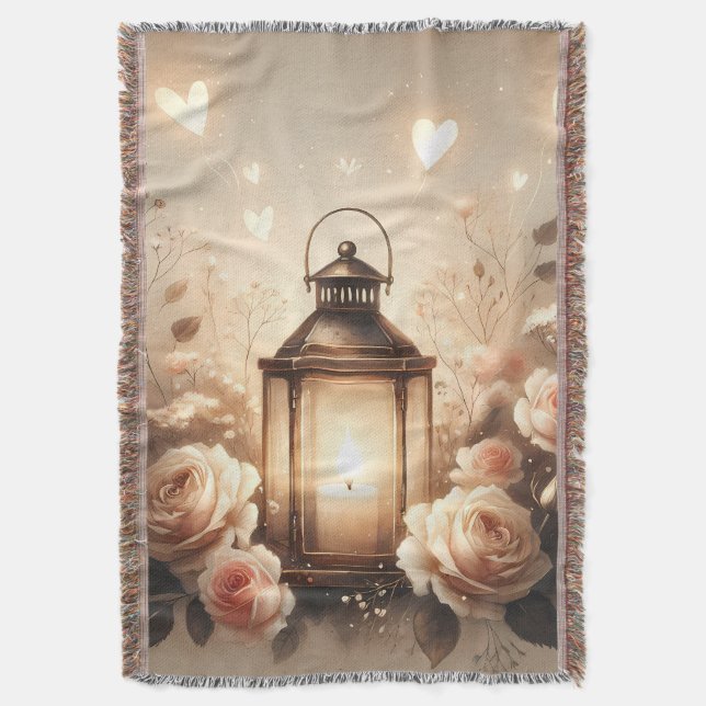 Rose Lantern Glow Bouquet Decke (Vorderseite Vertikal)