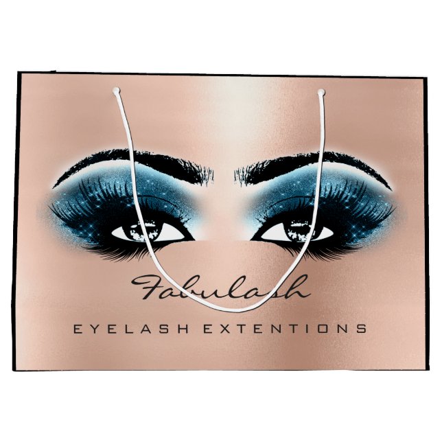 Rose Lash Blue Makeup Glitzer Beauty Kosmetik Große Geschenktüte (Rückseite)