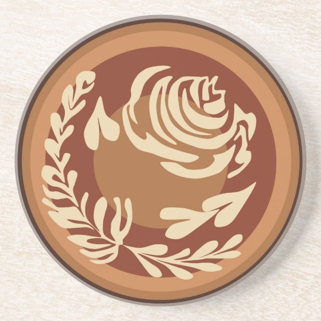 Rose Latte Art Untersetzer (Vorne)