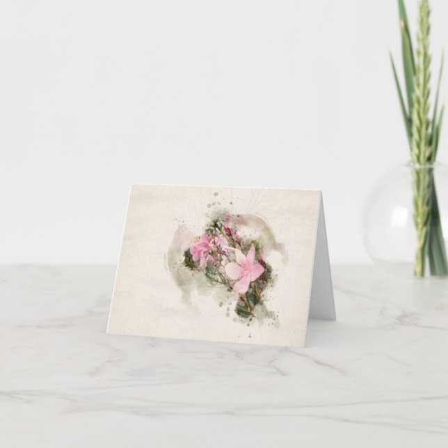 Rose Laurel Flower Karte (Vorderseite)