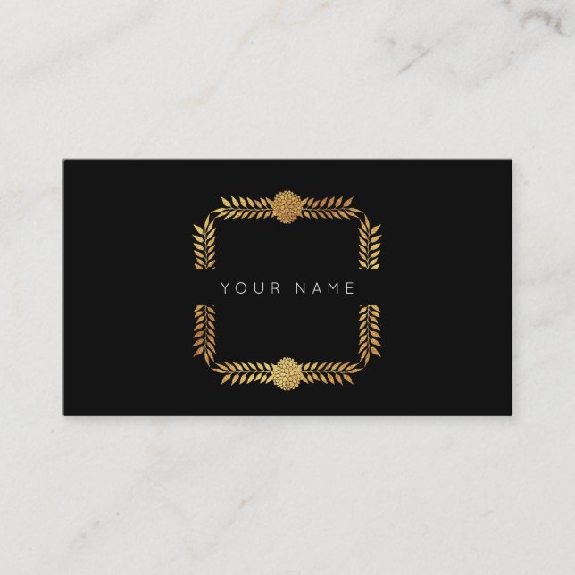 Rose Laurel Golden Foil Visitenkarte (Vorderseite)