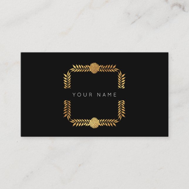 Rose Laurel Golden Foil Visitenkarte (Vorderseite)