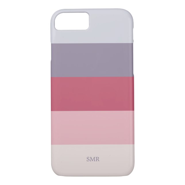 Rose Lavendel Lila-rosa gestrichene Monogramm-Hüll Case-Mate iPhone Hülle (Rückseite)