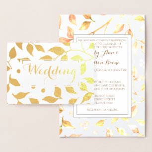 Rose-Leaf-Typografie-Einladung Folienkarte