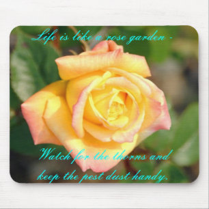 Rose, Leben ist wie ein Rosengarten - Uhr für Th Mousepad