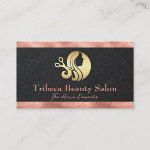 Rose Leder Salon-Logo Visitenkarte