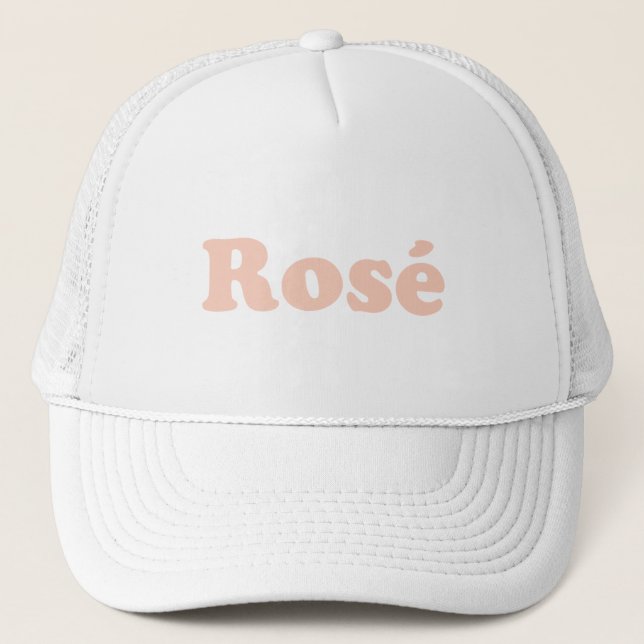 Rose leicht rosa moderne Typografie mädchenhaft ch Truckerkappe (Vorderseite)