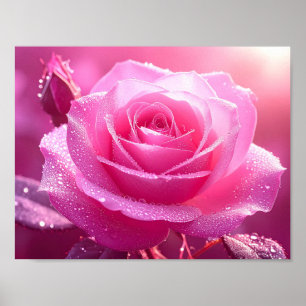 Rose Liebe - von Morgendämmerung geküsst Poster