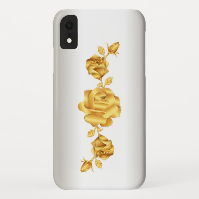Rose liebt Design Gold auf Silber Case-Mate iPhone Hülle (Rückseite)