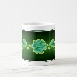 Rose liebt Design-Metallische Grüne Rose Kaffeetasse