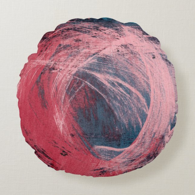 Rose Light I Rundes Kissen (Vorderseite)