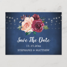 Rose Lights Save the Date Ankündigungspostkarte