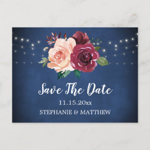 Rose Lights Save the Date Ankündigungspostkarte