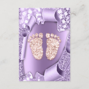 Rose Lila Baby Shower Feet Boy Girl 3d Glitzer Einladung