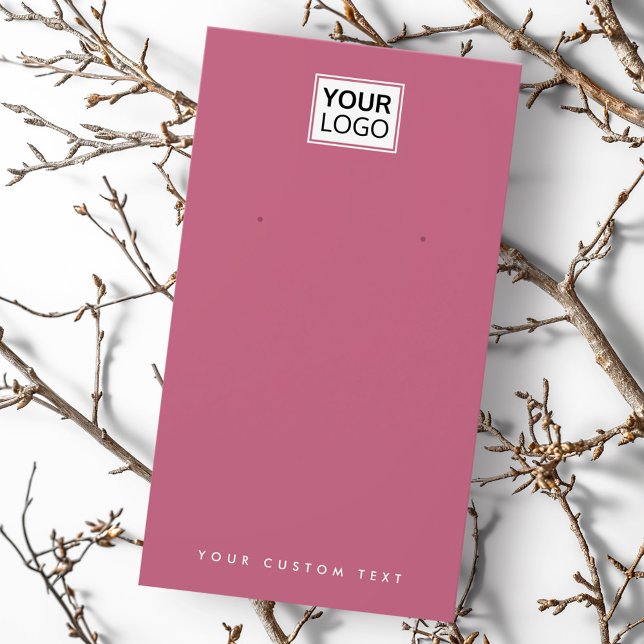 Rose Lila hinzufügen Logo Ohrring-Display-Karte (Rose mauve add logo earring display card)