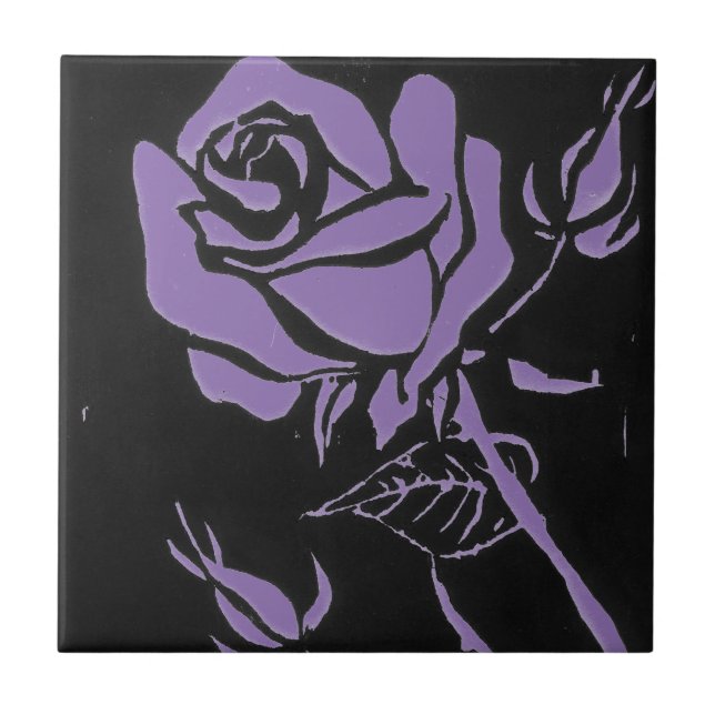 "Rose Lila" Küche Garden Keramik Tile Fliese (Vorderseite)