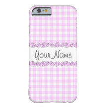 Rose Lilac Karo "Name" iPhone Gehäuse