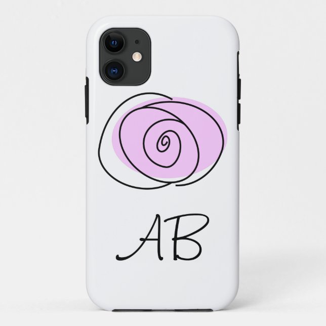 Rose Lilac 'Monogram' iPhone Case (Rückseite)
