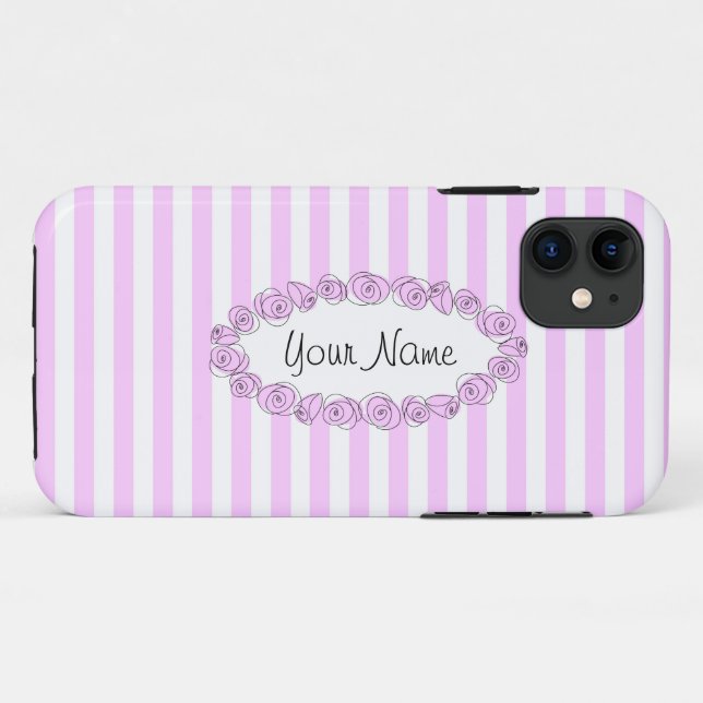 Rose Lilac Name gestreift iPhone Gehäuse horizonta Case-Mate iPhone Hülle (Rückseite (Horizontal))