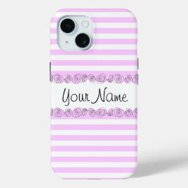 Rose Lilac 'Name' gestreiftes iPhone Gehäuse verti Case-Mate iPhone Hülle