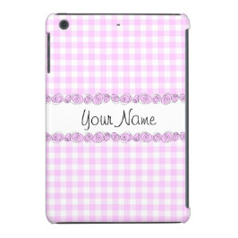 Rose Lilac "Name" Karo iPhone Gehäuse vertikal iPhone 13 Hülle