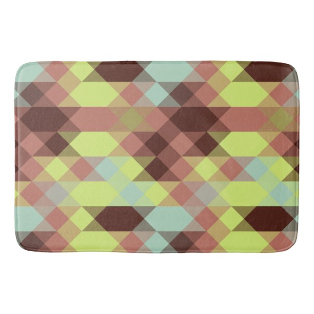 rose, lime, yellow and coffee bean geometric badematte (Vorderseite)