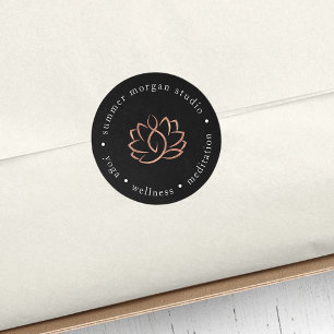 Rose-Lotus-Logo   Yoga Wellness Wellness-Center Runder Aufkleber