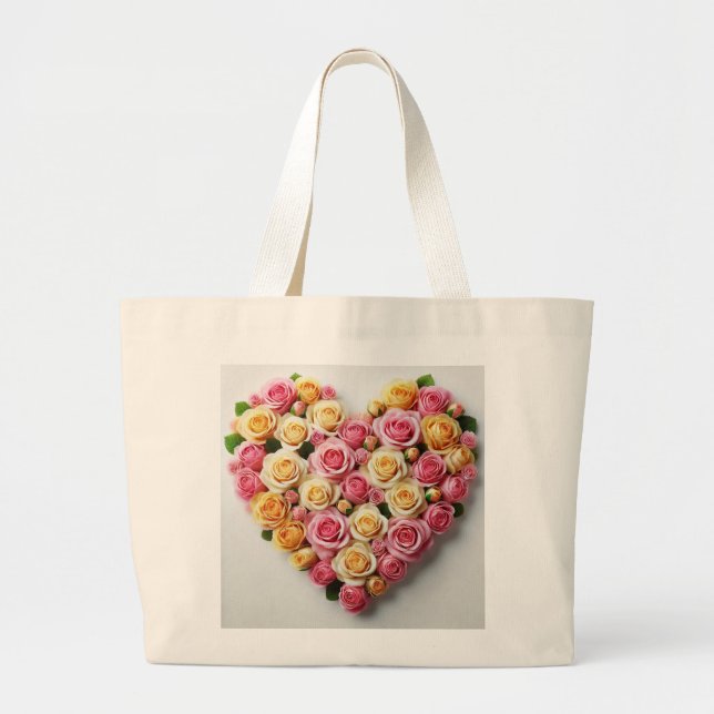 Rose Love Bridal Party Tote Bag Jumbo Stoffbeutel (Vorne)