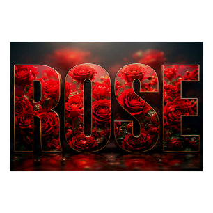 Rose Luxus-Botanik-Blumendeko Poster