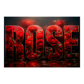 Rose Luxus-Botanik-Blumendeko Poster