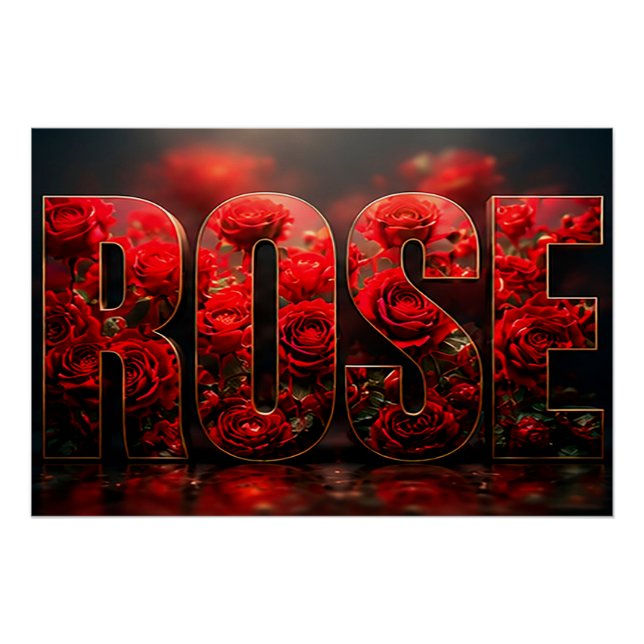 Rose Luxus-Botanik-Blumendeko Poster (Vorderseite)