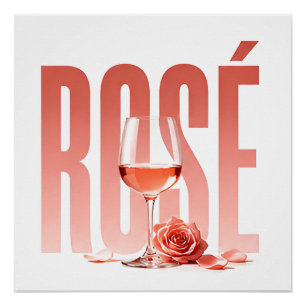 Rosé Luxuswein-Editorial-Lifestyle-Grafikstil Poster