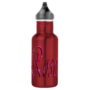Rose, Mädchenname, Logo, wiederverwendbare Wasserf Trinkflasche