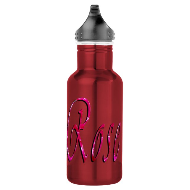 Rose, Mädchenname, Logo, wiederverwendbare Wasserf Trinkflasche (Rechts)