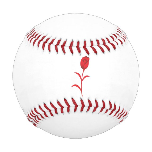 Rose Madder, Lava Red, Blumendesign Baseball (Vorderseite)