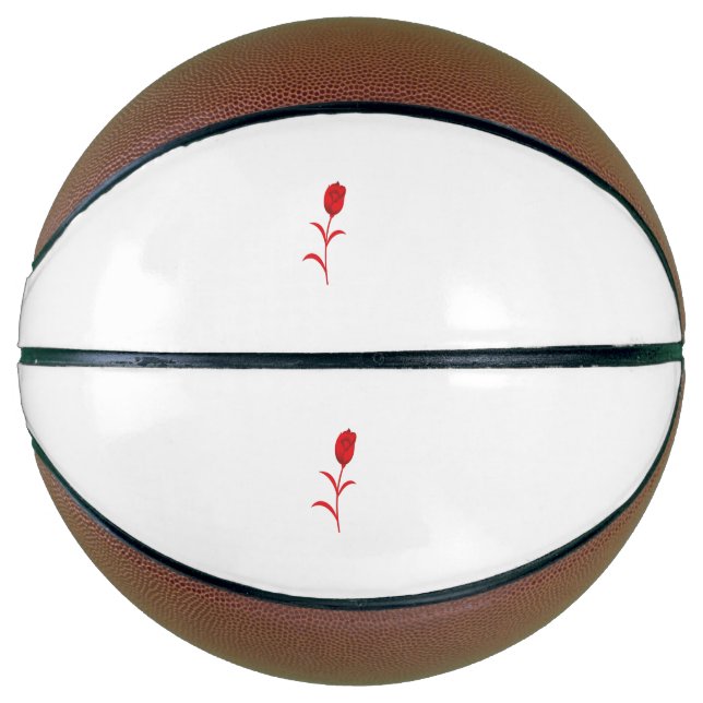 Rose Madder, Lava Red, Blumendesign Basketball (Vorderseite)