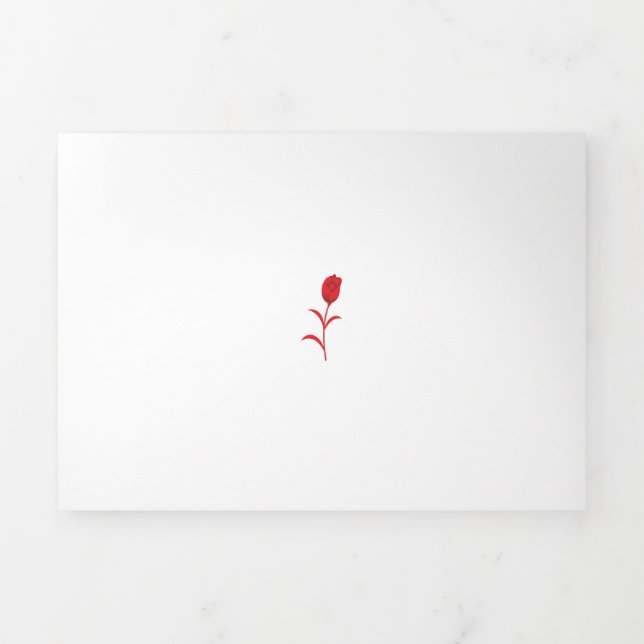 Rose Madder, Lava Red, Blumendesign Dreifach Gefaltete Karte (Cover)