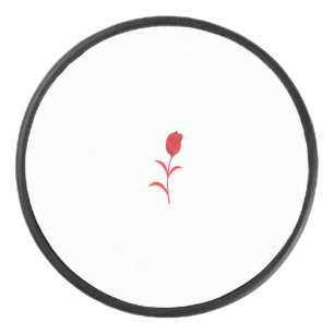 Rose Madder, Lava Red, Blumendesign Eishockey Puck