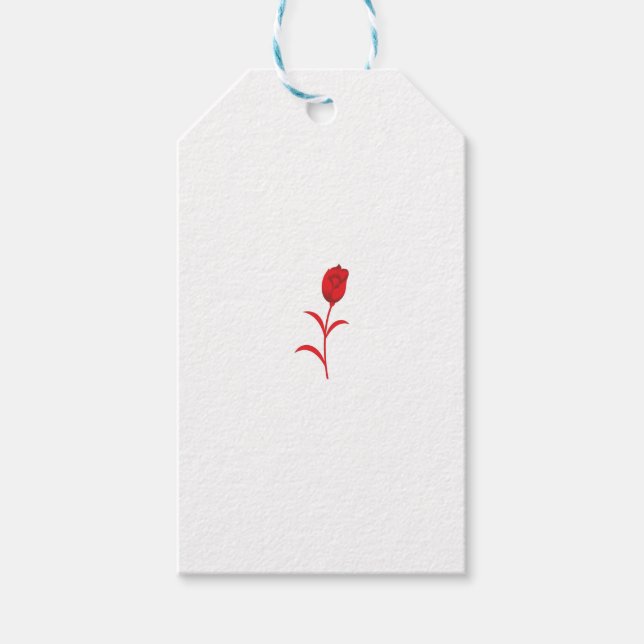 Rose Madder, Lava Red, Blumendesign Geschenkanhänger (Vorderseite)
