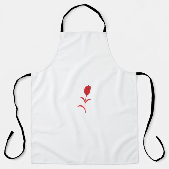 Rose Madder, Lava Red, Blumendesign Schürze (Vorderseite)