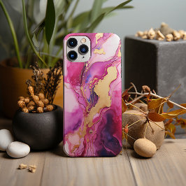 Rose, Magenta und Goldmarmor, Alkoholtink Design Case-Mate iPhone Hülle