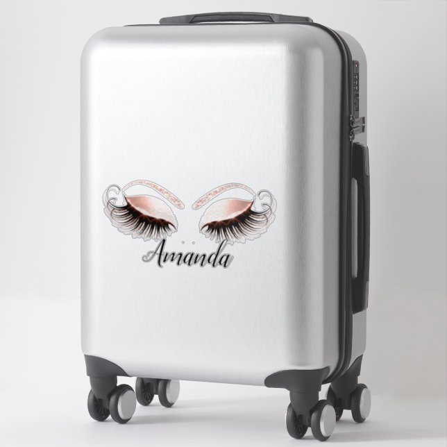 Rose Makeup Artist Lashes Extension Name Decal Aufkleber (Koffer)